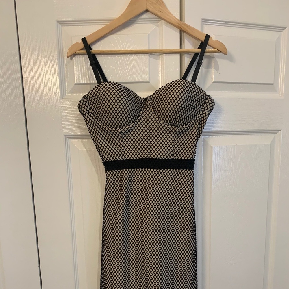 Wow Couture Fishnet Corset Dress, Black, M